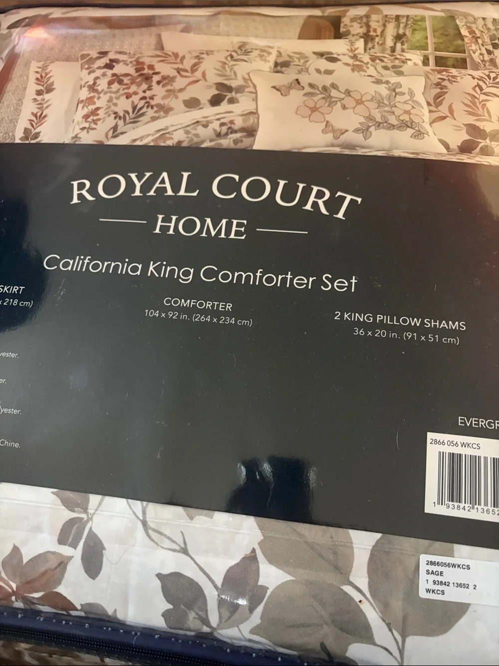 Royal Court Evergreen 4 Pc Floral Midweight Comforter Set Sz Cal-King NEW
